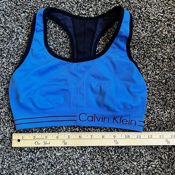 Calvin Klein Blue Racerback Sports Bra - Picture 2 of 4